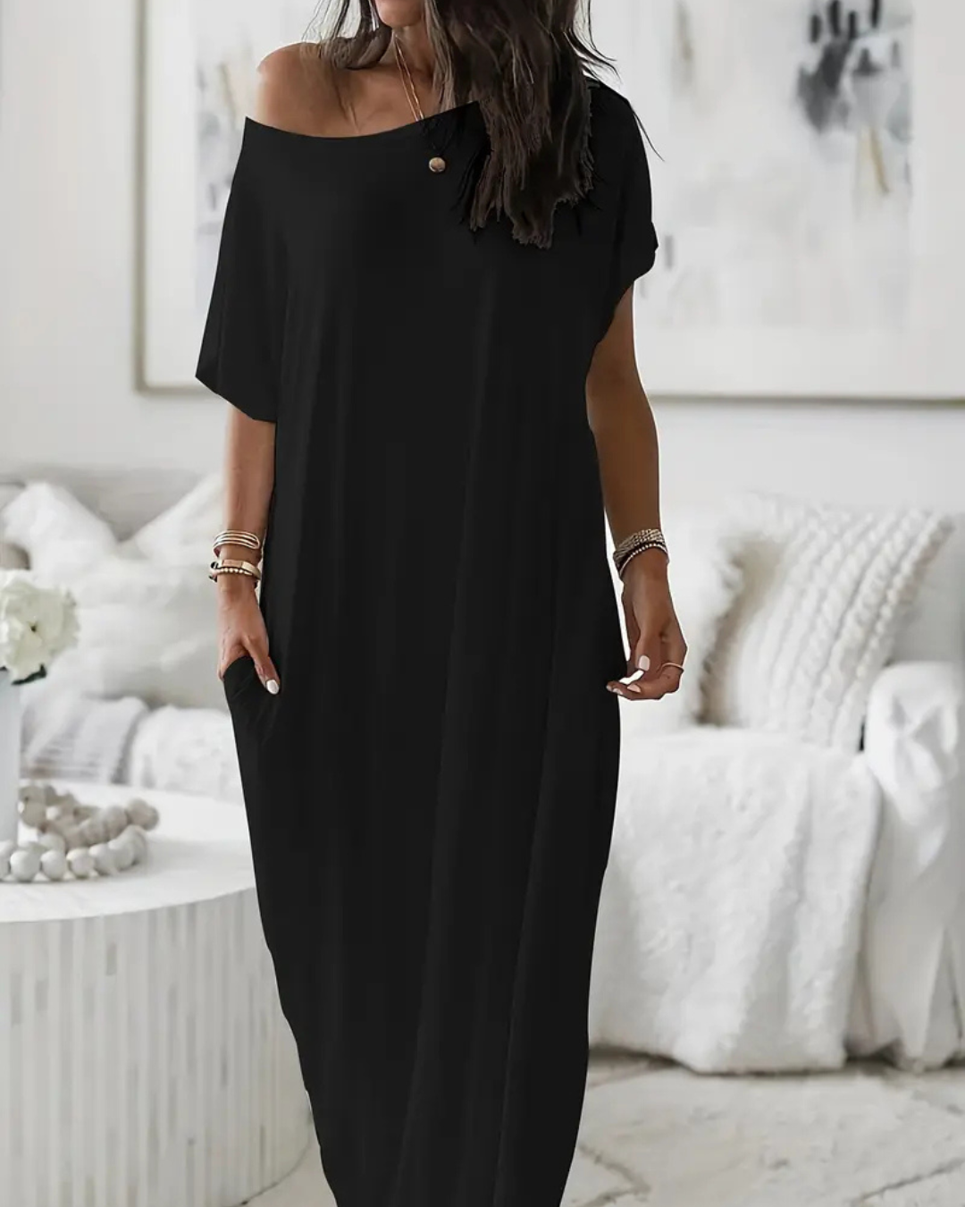 Vestido Holgado de Hombros Caídos Para Mujer®