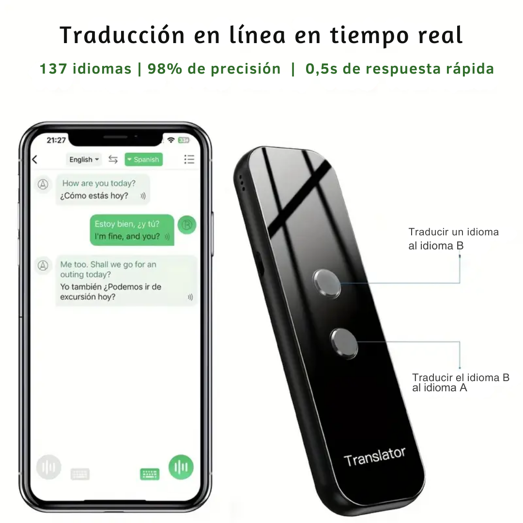 Traductor de Idiomas Portátil ten una Comunicación Instantánea en Viajes y Negocios