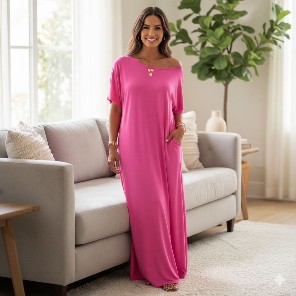 Vestido Holgado de Hombros Caídos Para Mujer®