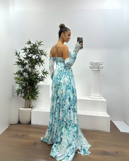 Vestido largo elgante con estampado sutil