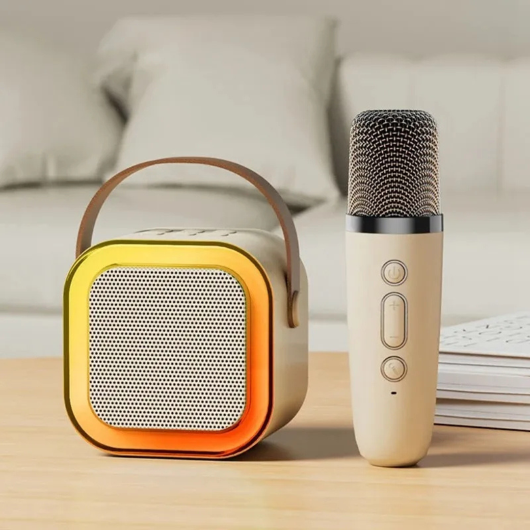 Minialtavoz portátil con micrófono y luces RGB