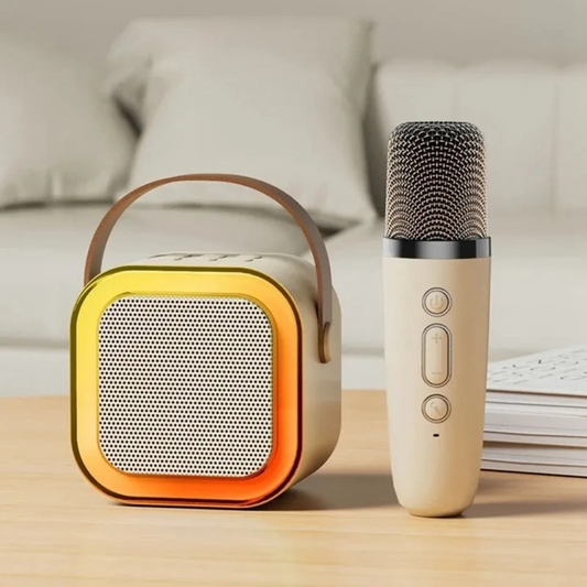 Minialtavoz portátil con micrófono y luces RGB