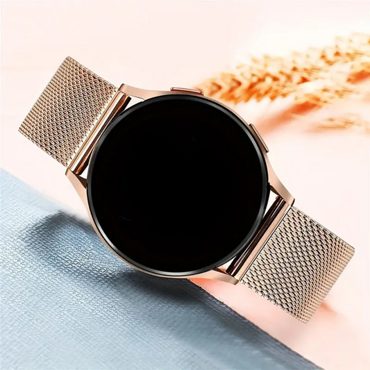 Smart watch con correa de malla de acero inoxidable tejida