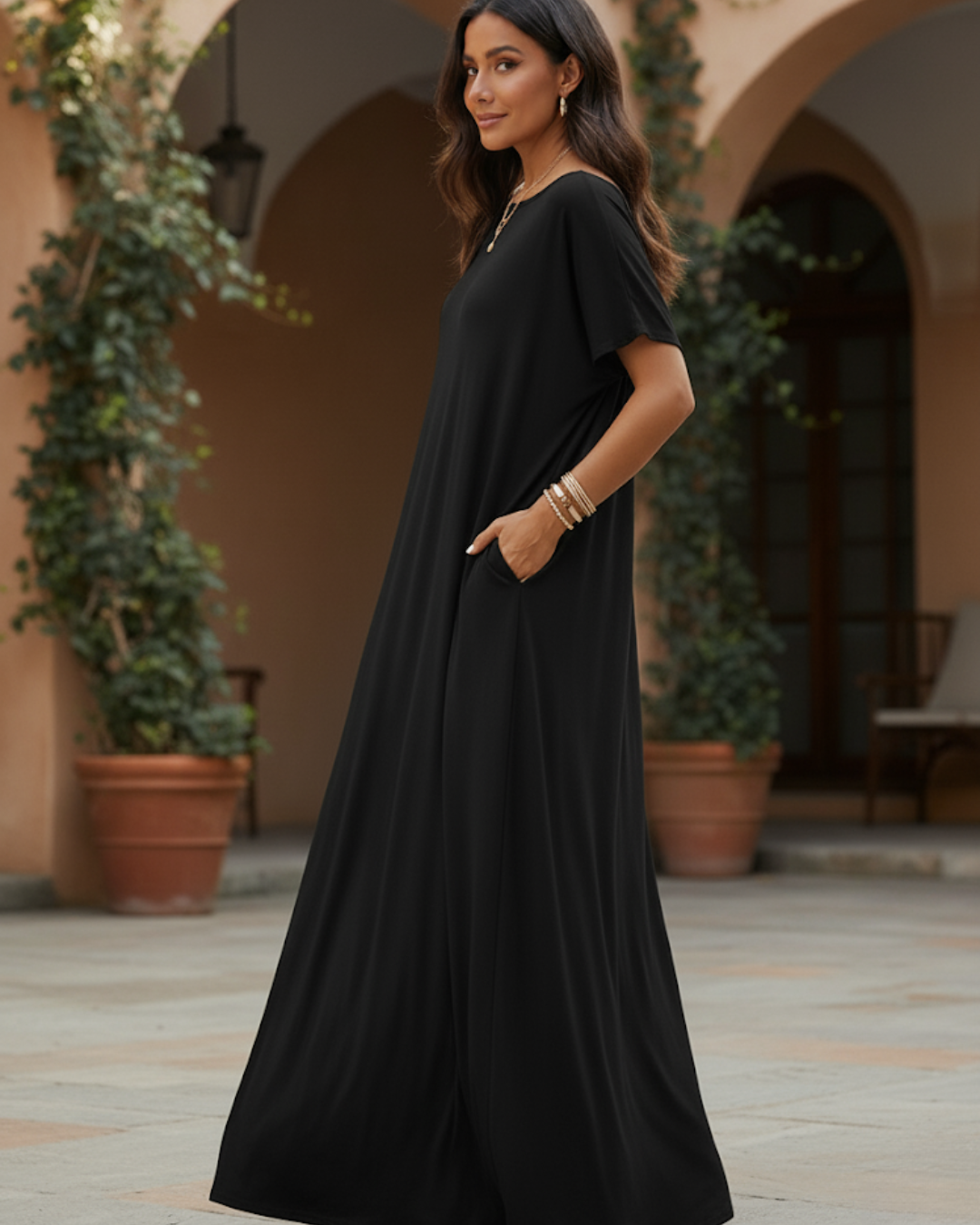 Vestido Holgado de Hombros Caídos Para Mujer®