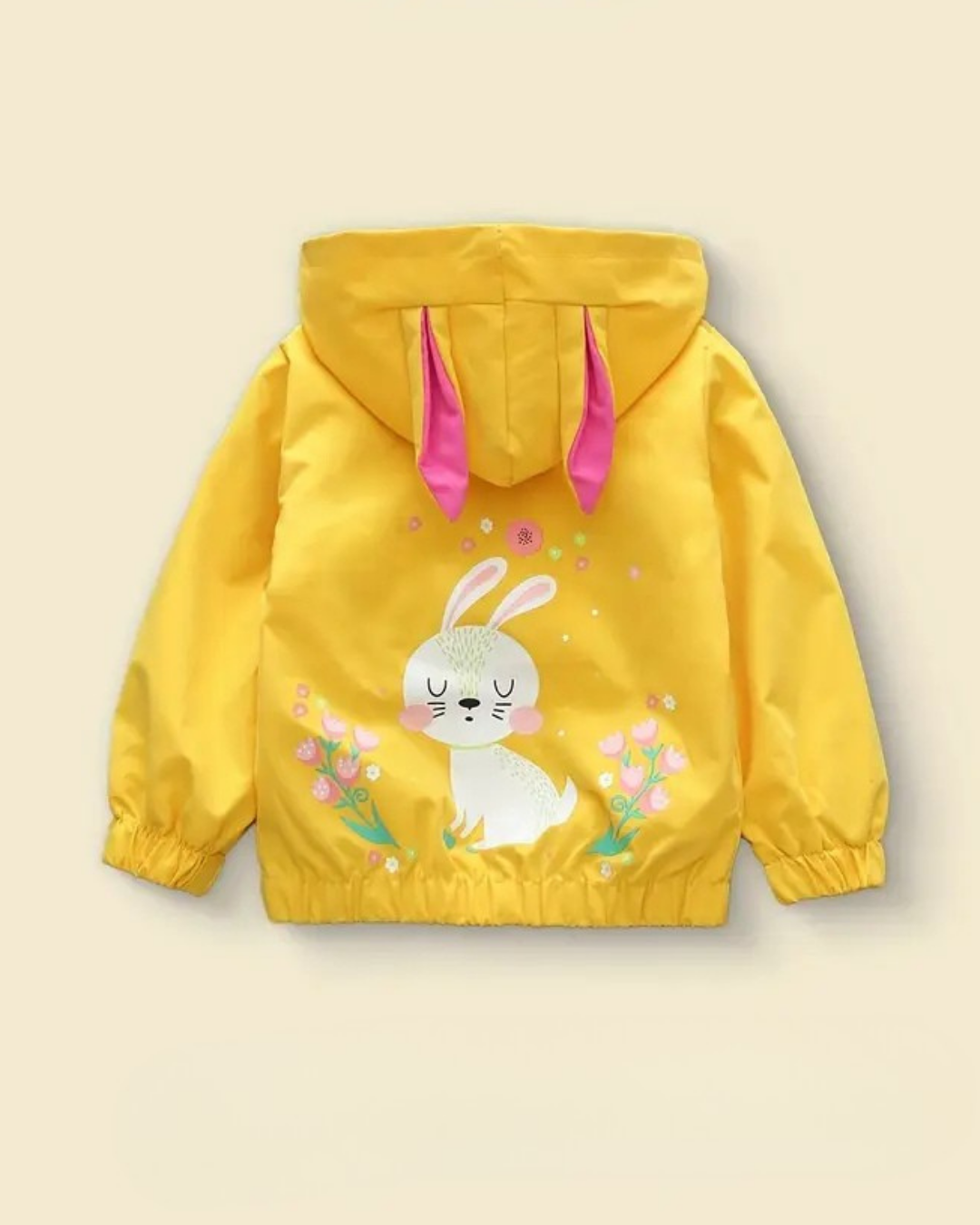 Abrigo ligero para niñas con diseño de capucha y estampado animado
