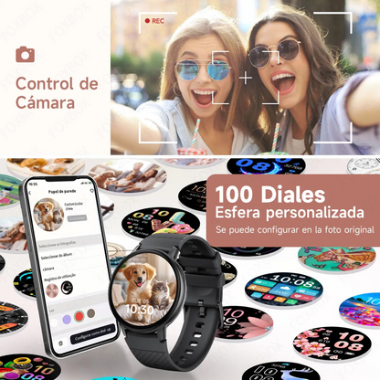 Smart watch con correa de malla de acero inoxidable tejida